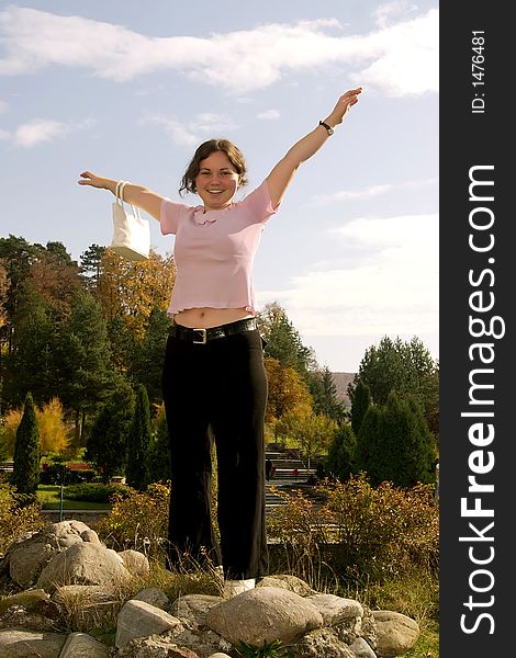 Women happy on beautiful natural background. Women happy on beautiful natural background