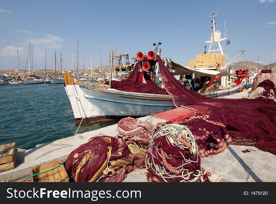 Fishing Boat moored in Parikia, Paros, Greece