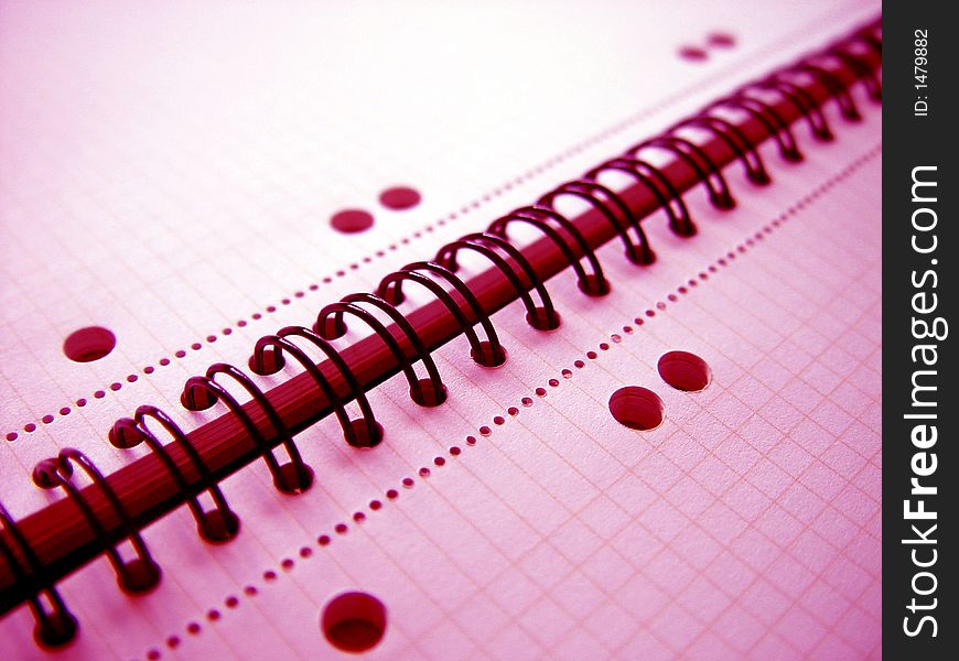 Pink exercise book in the school. Pink exercise book in the school