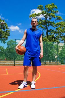 Young Basketball Player On The Sportground Stock Images Young Basketball Player On The Sportground Stock Images