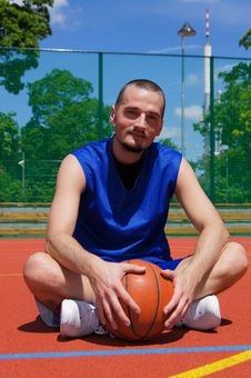 Young Man On The Sportground Stock Images Young Man On The Sportground Stock Images