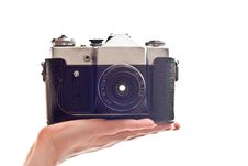 Old Camera In Woman S Hand Royalty Free Stock Photos