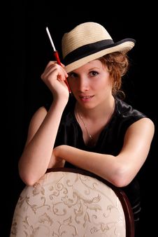 Woman With A Cigarette Royalty Free Stock Photos Woman With A Cigarette Royalty Free Stock Photos