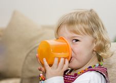 Toddler Girl Drinking From A Cup Royalty Free Stock Image Toddler Girl Drinking From A Cup Royalty Free Stock Image