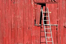 Ladder On A Red Barn Royalty Free Stock Photography Ladder On A Red Barn Royalty Free Stock Photography
