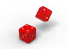 Two Red Dices Stock Photography