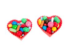Heart Molds Filled With Candy Stock Image Heart Molds Filled With Candy Stock Image