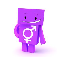 Gay Sign 3D Character Royalty Free Stock Image
