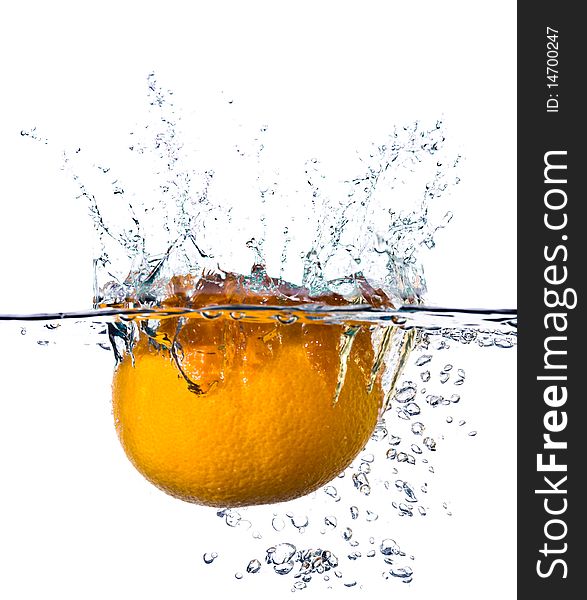 Orange in water