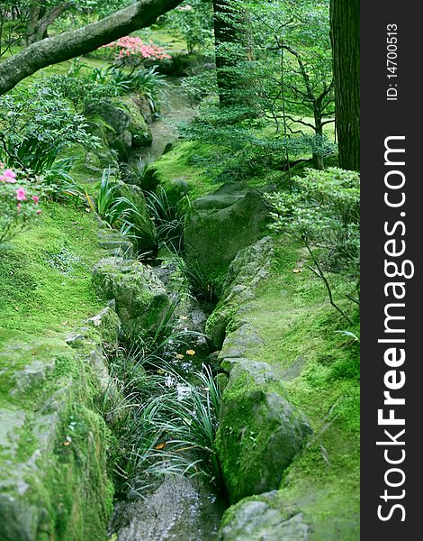 A creek in Japan , Kyoto