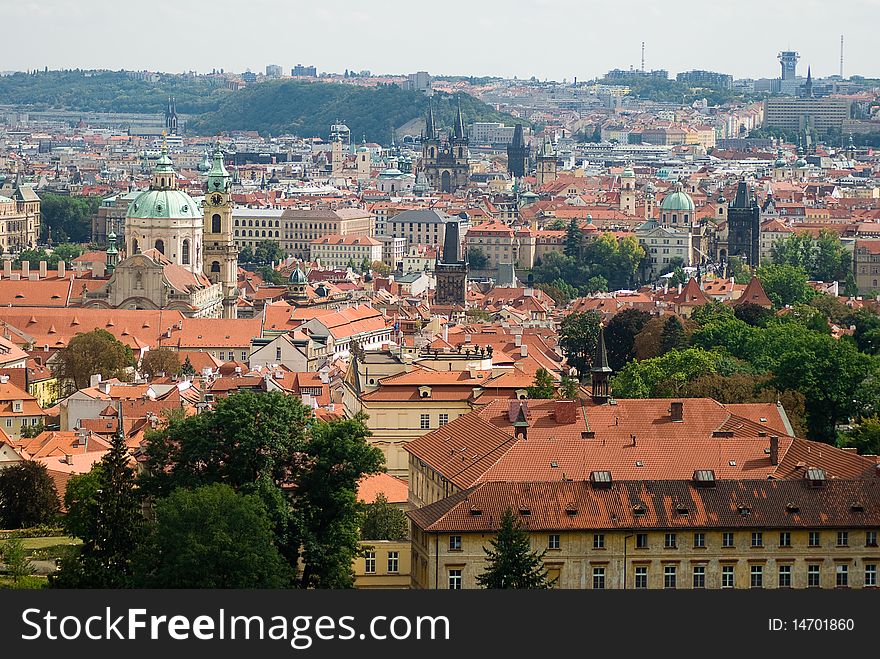 View of Prague from Hradcany hill. View of Prague from Hradcany hill