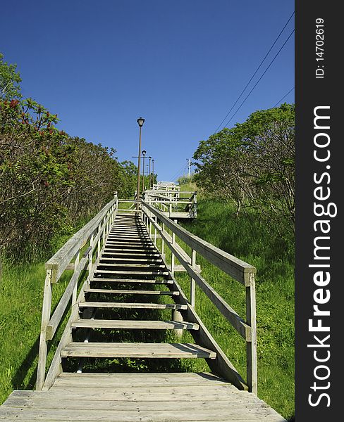 A Staircase leading up into the sky going nowhere. A Staircase leading up into the sky going nowhere