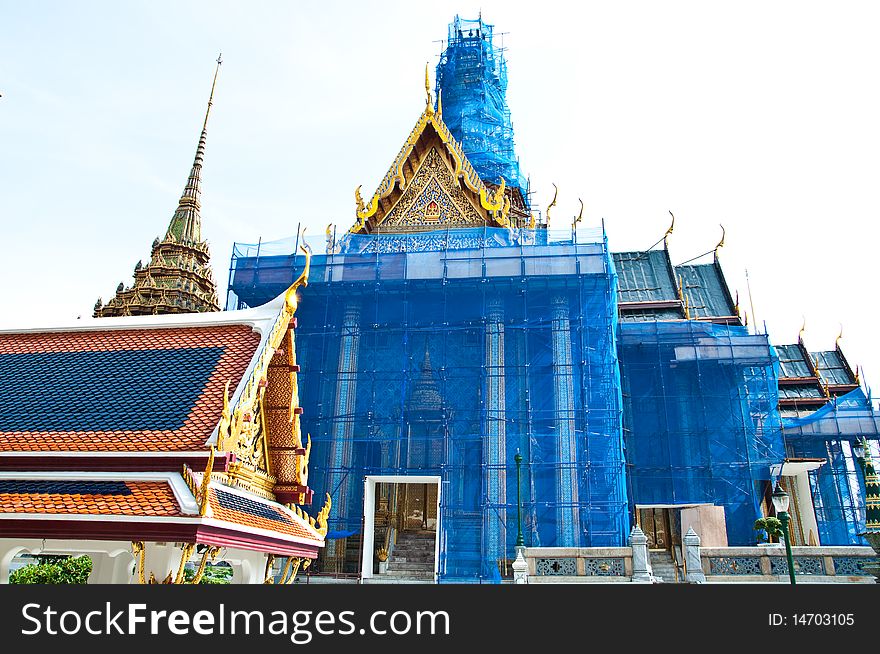 The Grand Palace under construction Bangkok, Thailand