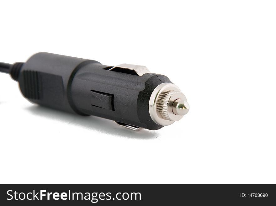 Car mobile phone charger isolated on white background