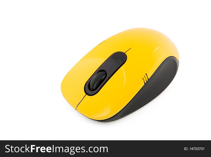 Wireless computer mouse on white background