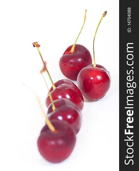 Red Cherry On White Background