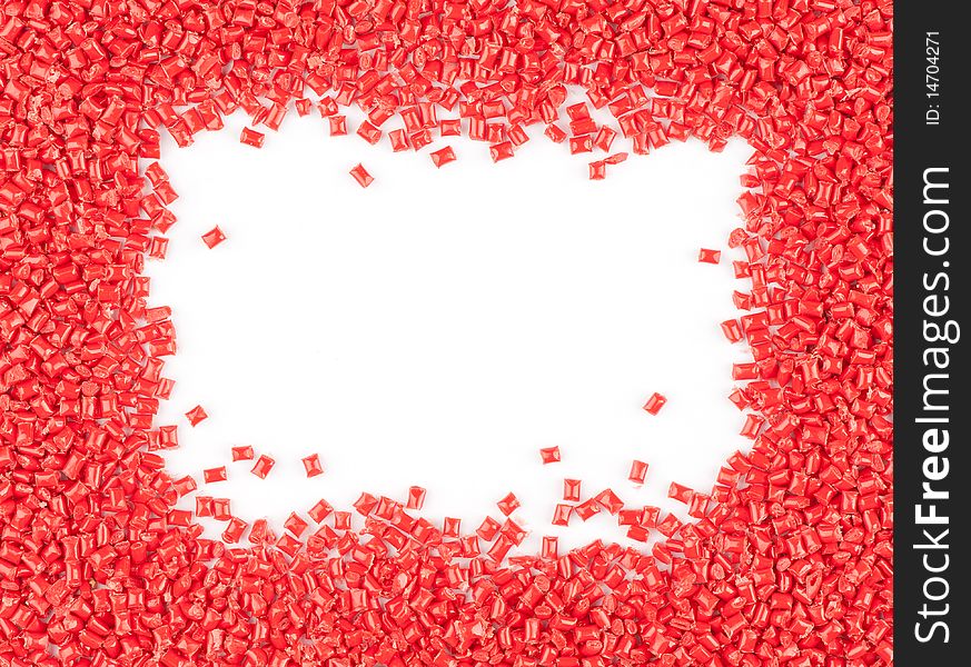 Red plastic frame isolated on a white background
