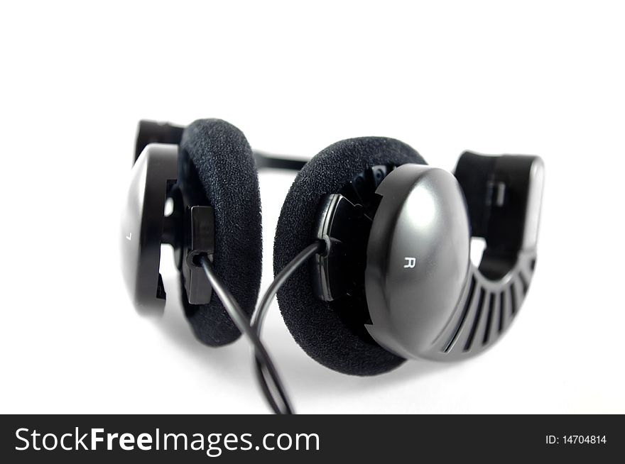 Headphones on the white background