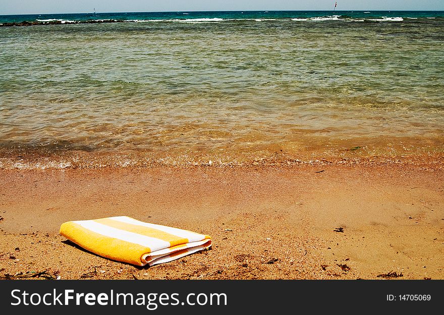 Beautiful towel next to the sea. Beautiful towel next to the sea.