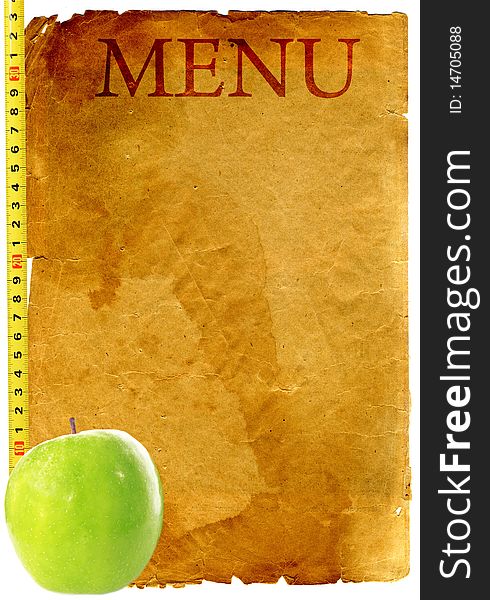 Old style vintage menu with apple
