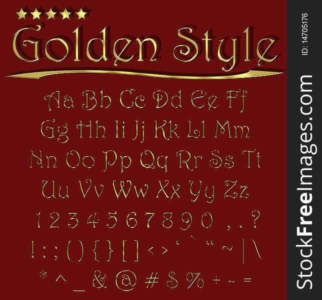 Alphabet Golden Style