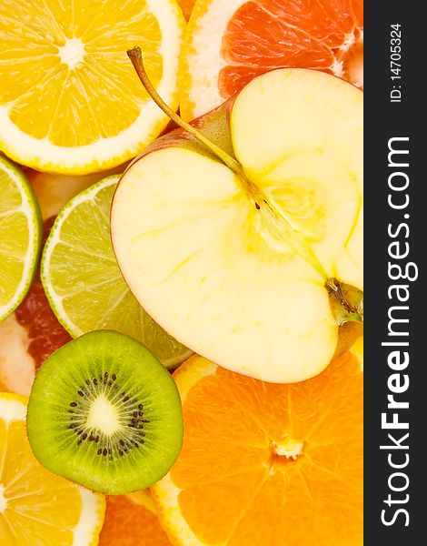Background of mixed citrus fruit