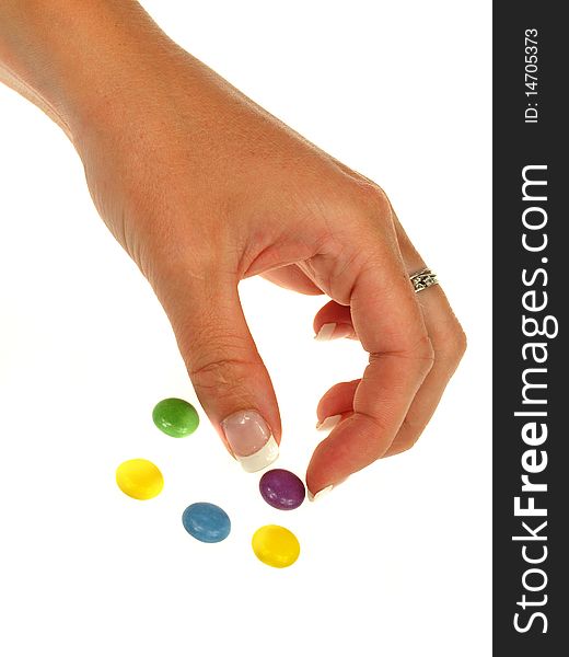 Woman Hand With Bonbons