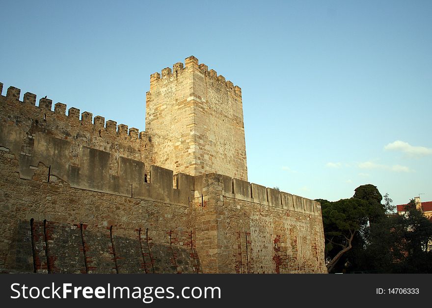 An old runied castle in Lisbon, Portugal. An old runied castle in Lisbon, Portugal