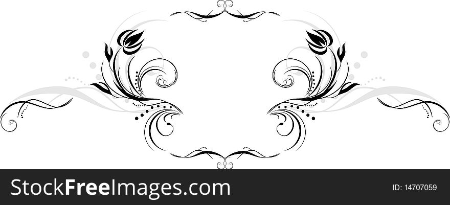 Floral element for decor. Illustration