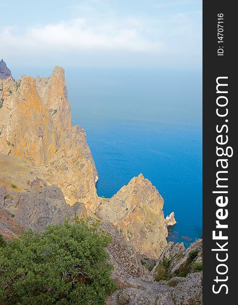 The image of sea and mountains in Crimea