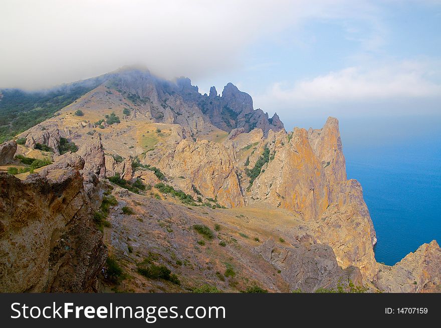 The image of sea and mountains in Crimea