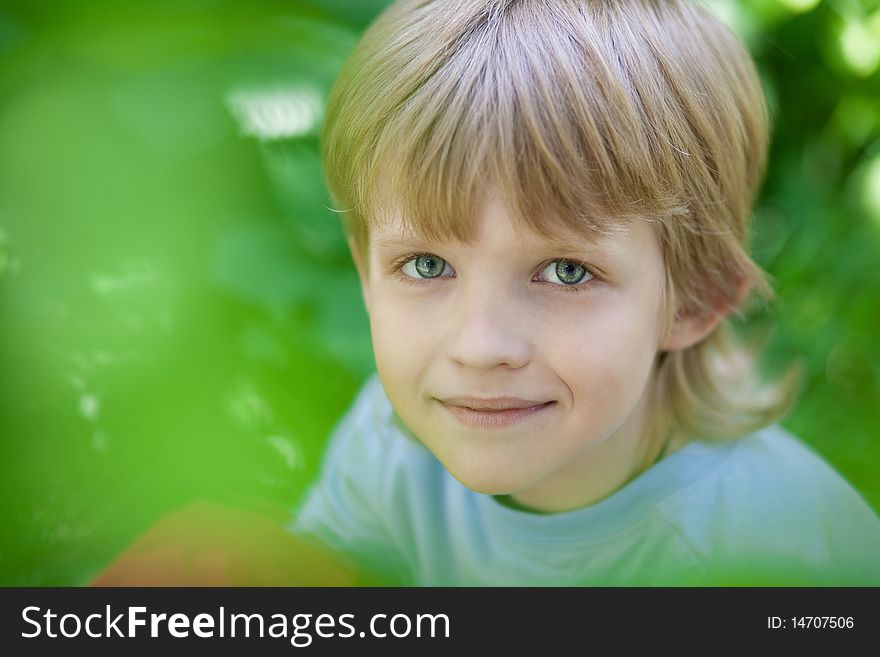 Smiling boy in the park