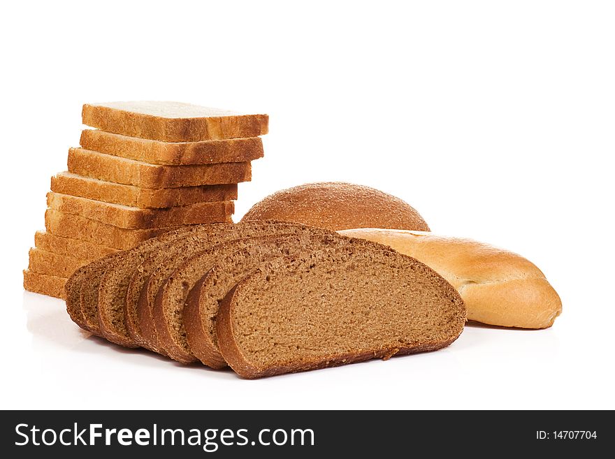 Isolated bread on white background