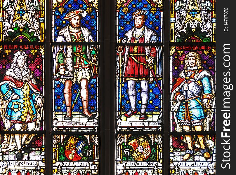 Window in gothic church of Oppenheim, Germany. Window in gothic church of Oppenheim, Germany