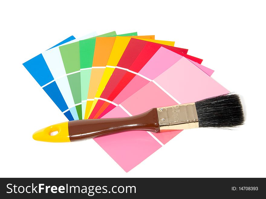 Many color samples for painting the interior and walls isolated over white