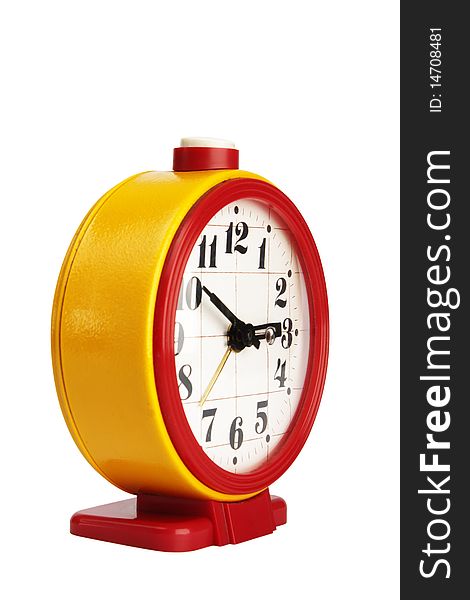 Alarm clock isolated on the white background
