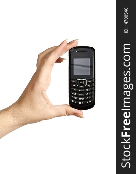 Slim Mobile Phone In The Women S Hand