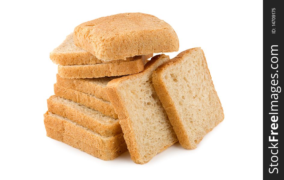 Fresh white bread isolated on white background