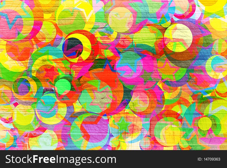 Abstract background with  circles and stars. Abstract background with  circles and stars.