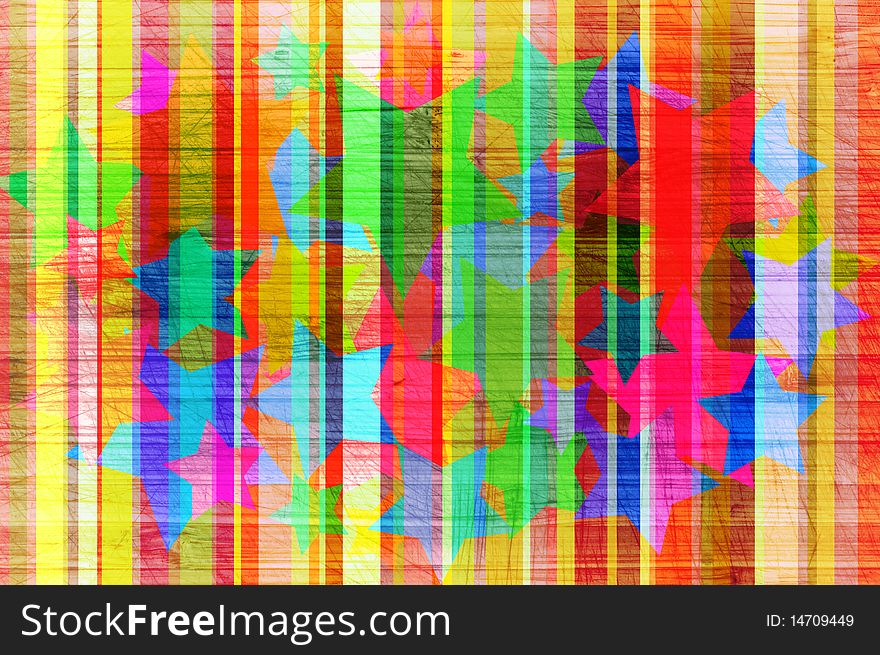 Abstract background with strips and stars. Abstract background with strips and stars.