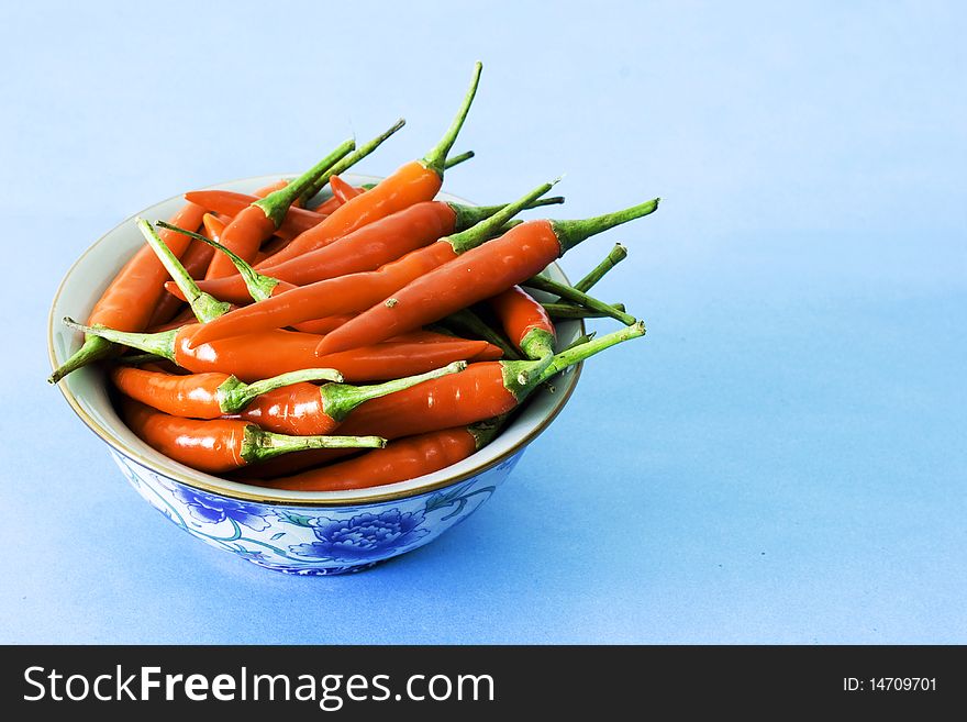 Red hot chili peppers in a bowl