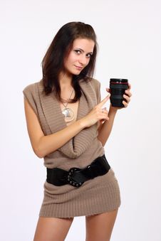 Sexy Woman With Objective Stock Photo