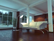Modern Empty Interior With Plant And Sofa Royalty Free Stock Images Modern Empty Interior With Plant And Sofa Royalty Free Stock Images