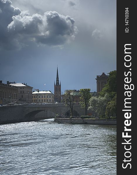 Bridge betweeen Stockholm royal palace and parliament. Bridge betweeen Stockholm royal palace and parliament