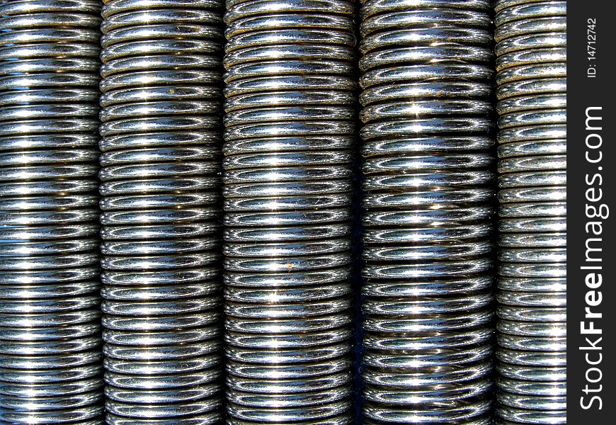 Detail photo texture of steel springs background