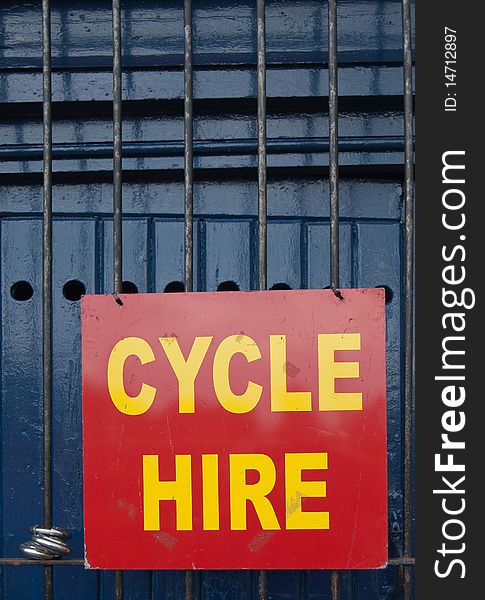 Cycle hire sign