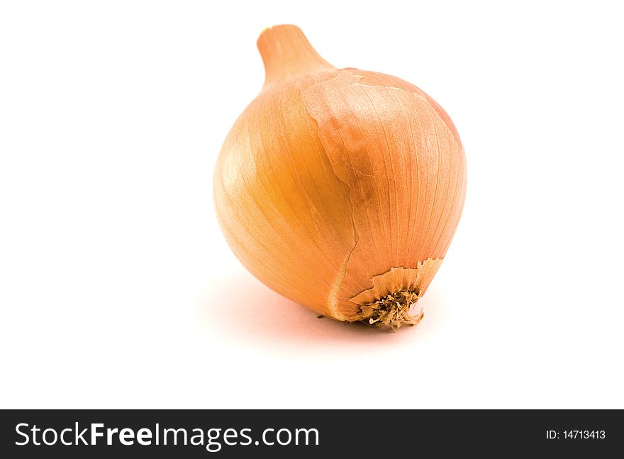 Raw onion isolated on white background
