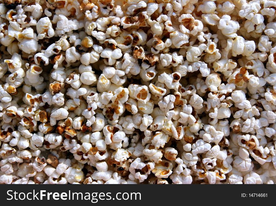 Loose popcorn close up showing texture. Loose popcorn close up showing texture