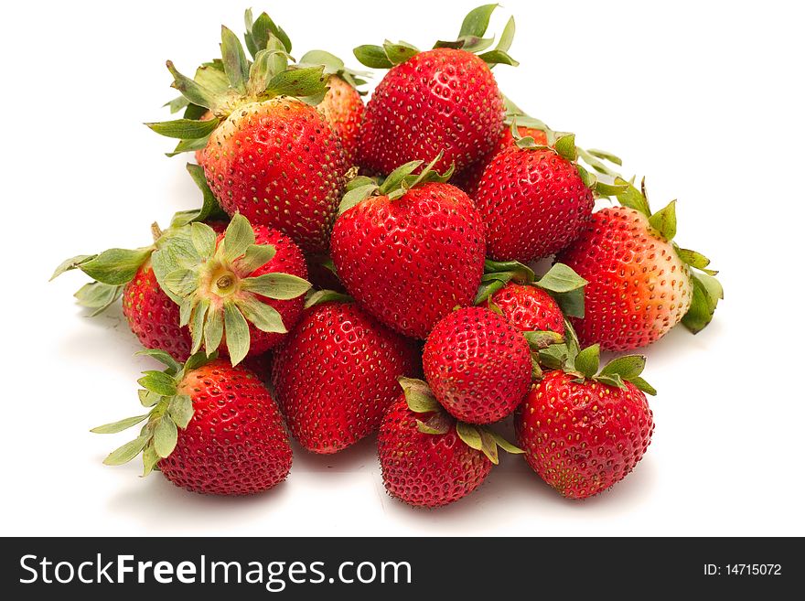 Ripe Strawberries isolated on a white background