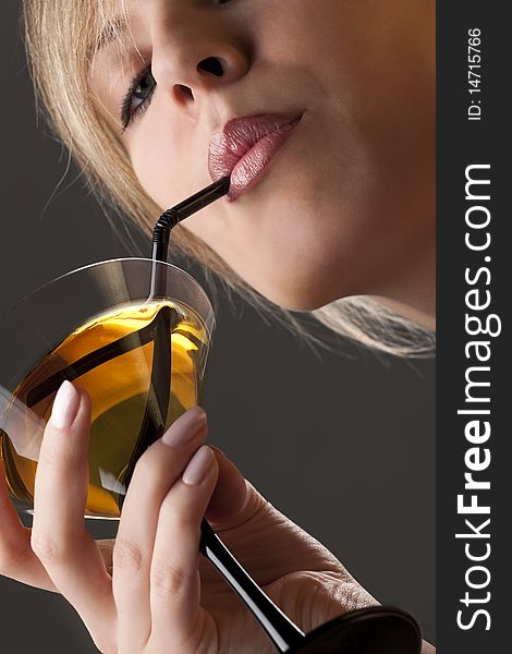 Woman With Glass Of Cocktail